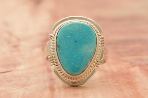 Genuine Kingman Turquoise Sterling Silver Ring